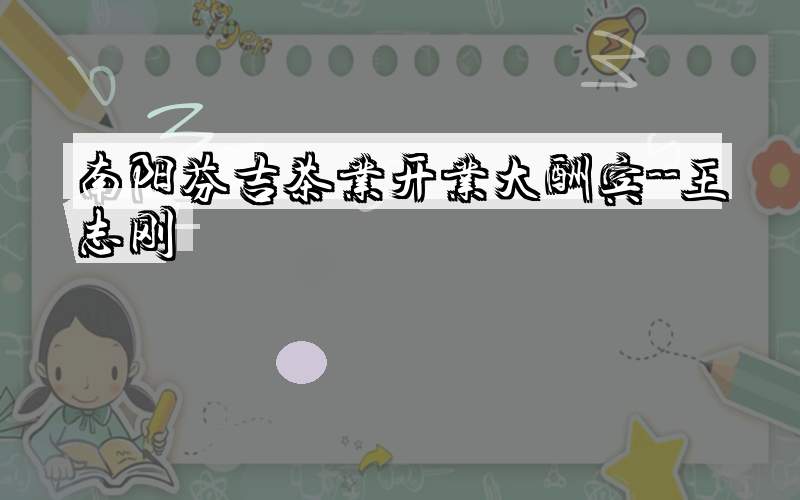 南阳芬吉茶业开业大酬宾--王志刚